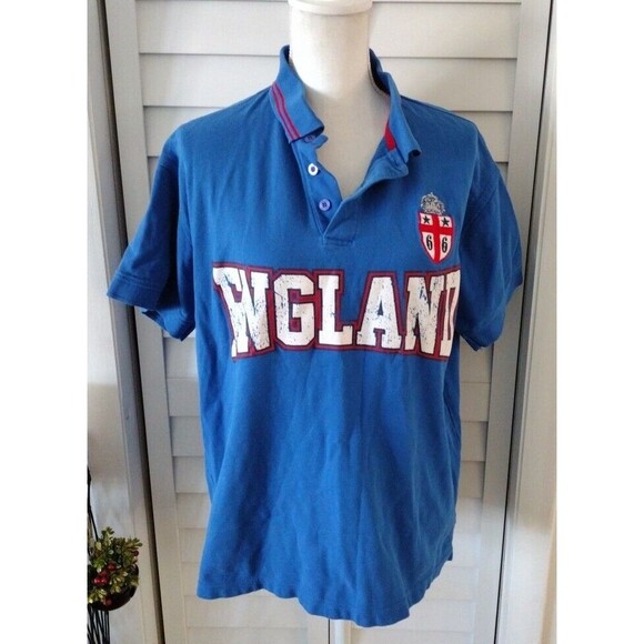 Hustle and Heart Set Us Apart England Men's Embroidered Polo L - Picture 1 of 8